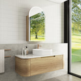 CARITA Wall Hung Curved Vanity Oak (All Sizes)
