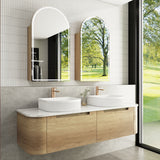 CARITA Wall Hung Curved Vanity Oak (All Sizes)