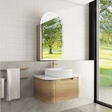 CARITA Wall Hung Curved Vanity Oak (All Sizes)