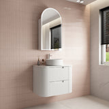 CURVA Wall Hung Fluted Curved Vanity Matte White (All Sizes)