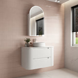 CURVA Wall Hung Fluted Curved Vanity Matte White (All Sizes)