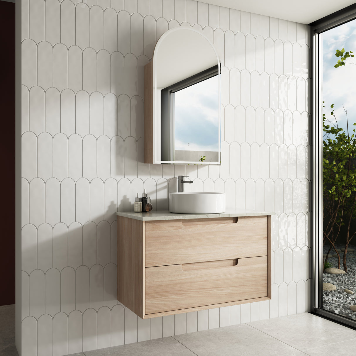 AINSLEY Wall Hung Vanity Mia Oak (All Sizes)