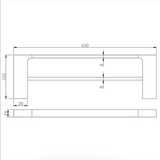 Eden Double Towel Rail 600 mm - Technical Drawing