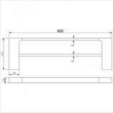 Eden Double Towel Rail 800 mm - Technical Drawing