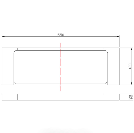 Eden Cosmetic Shelf - Technical Drawing