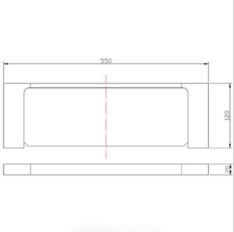 Eden Cosmetic Shelf - Technical Drawing