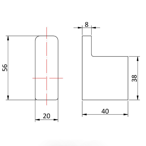 Eden Robe Hook - Technical Drawing