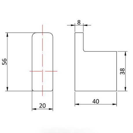 Eden Robe Hook - Technical Drawing