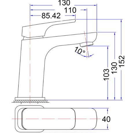 Eden Soft Square Basin Mixer