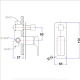 Eden Wall Mixer with Diverter