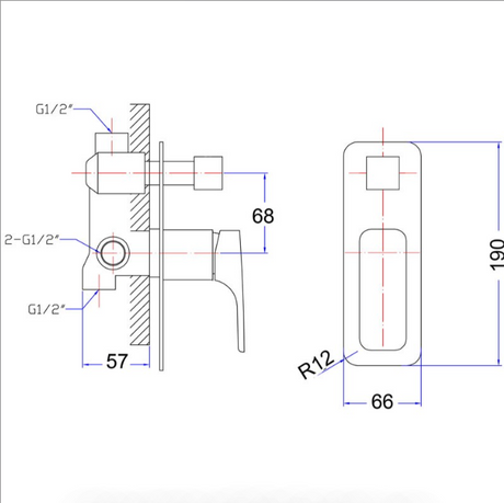 Eden Wall Mixer with Diverter