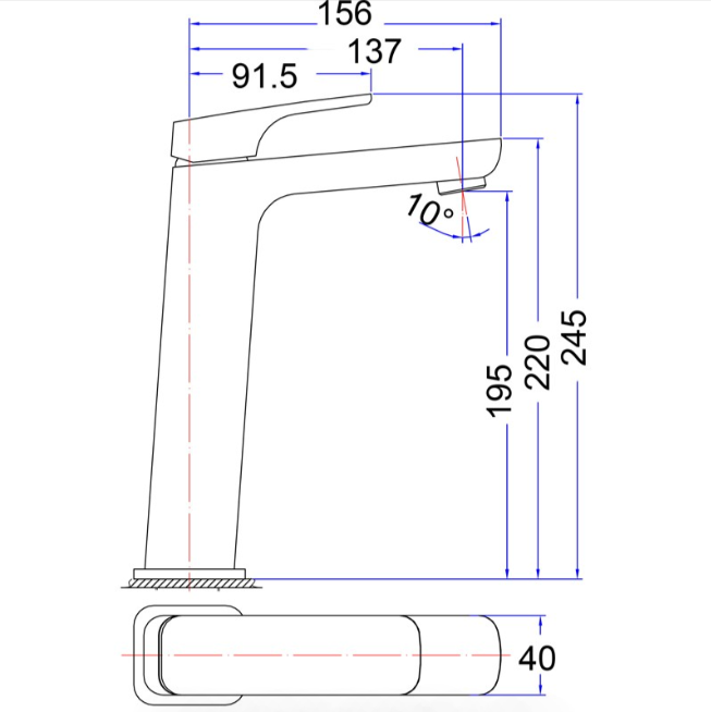 Eden High Rise Basin Mixer