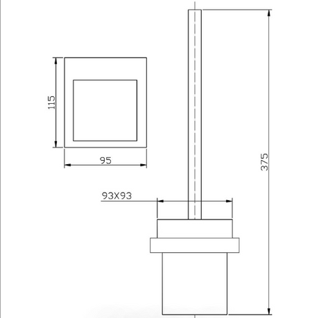 Eden Toilet Brush Holder - Technical Drawing