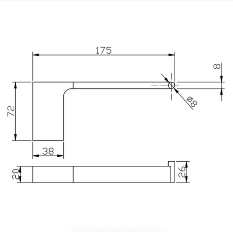 Eden Toilet Roll Holder - Technical Drawing