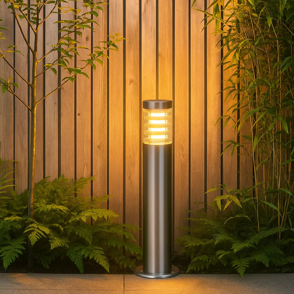 ELANORA: E27 Surface Mounted Stainless Steel Bollard Lights IP44