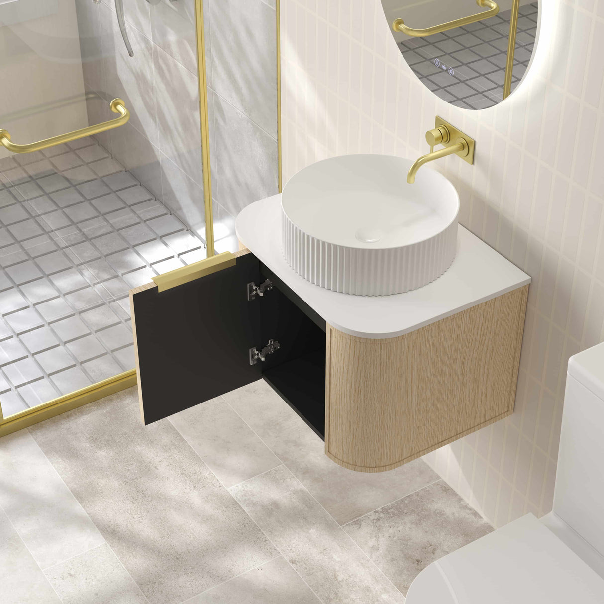 ELVA Wall Hung Vanity Natural Oak