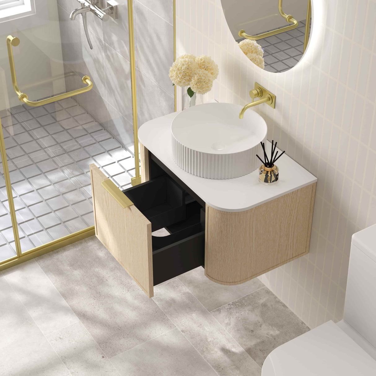 ELVA Wall Hung Vanity Natural Oak