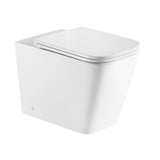 Enox99 Rimless Wall Faced Floor Toilet Pan (Gloss White)
