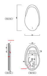 EVANSTON Back-Lit LED Asymmetric Frameless Mirror 530x900mm