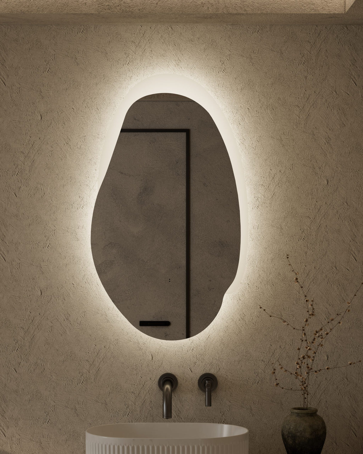 EVANSTON Back-Lit LED Asymmetric Frameless Mirror 530x900mm