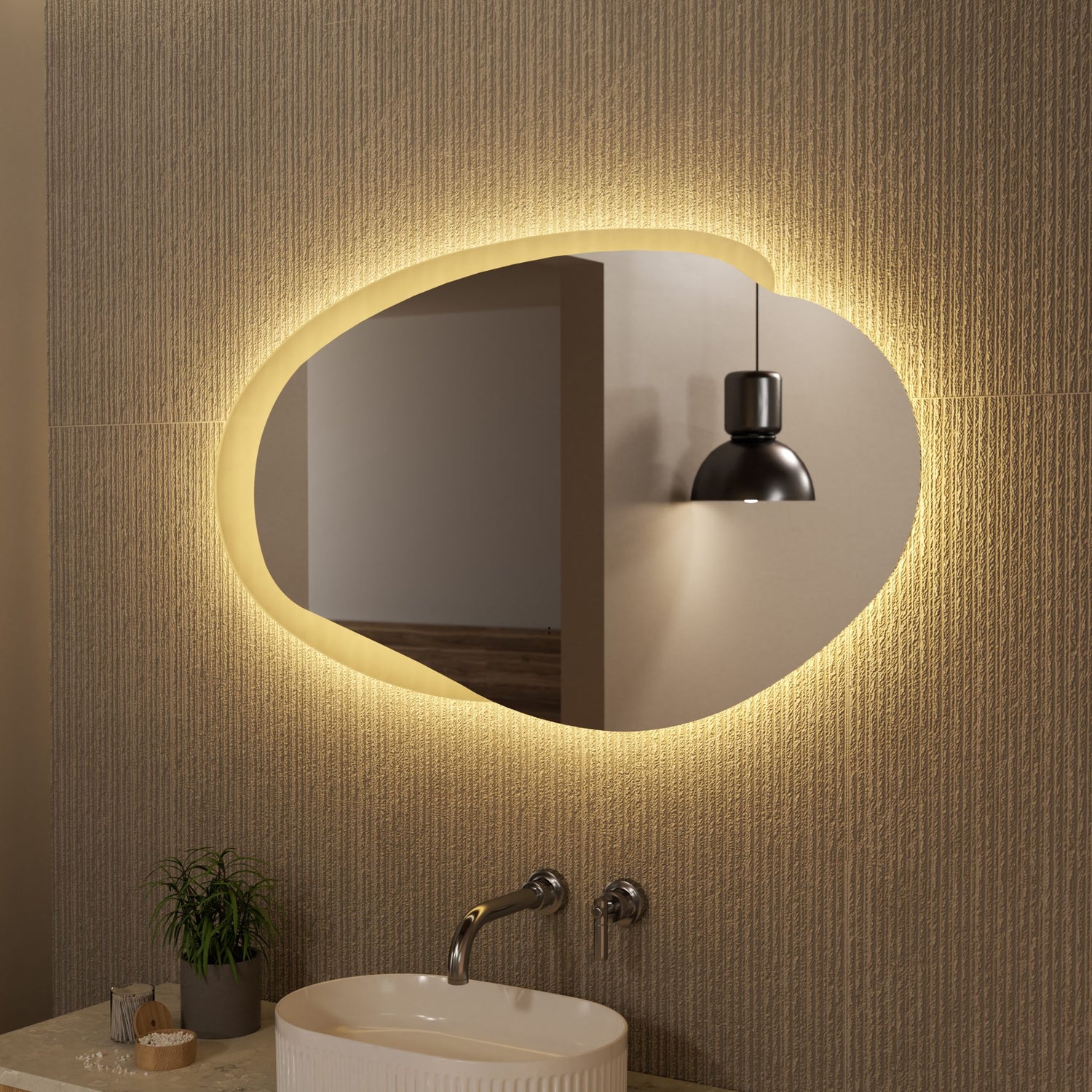 EVANSTON LED Asymmetric Frameless Mirror 1100x646mm