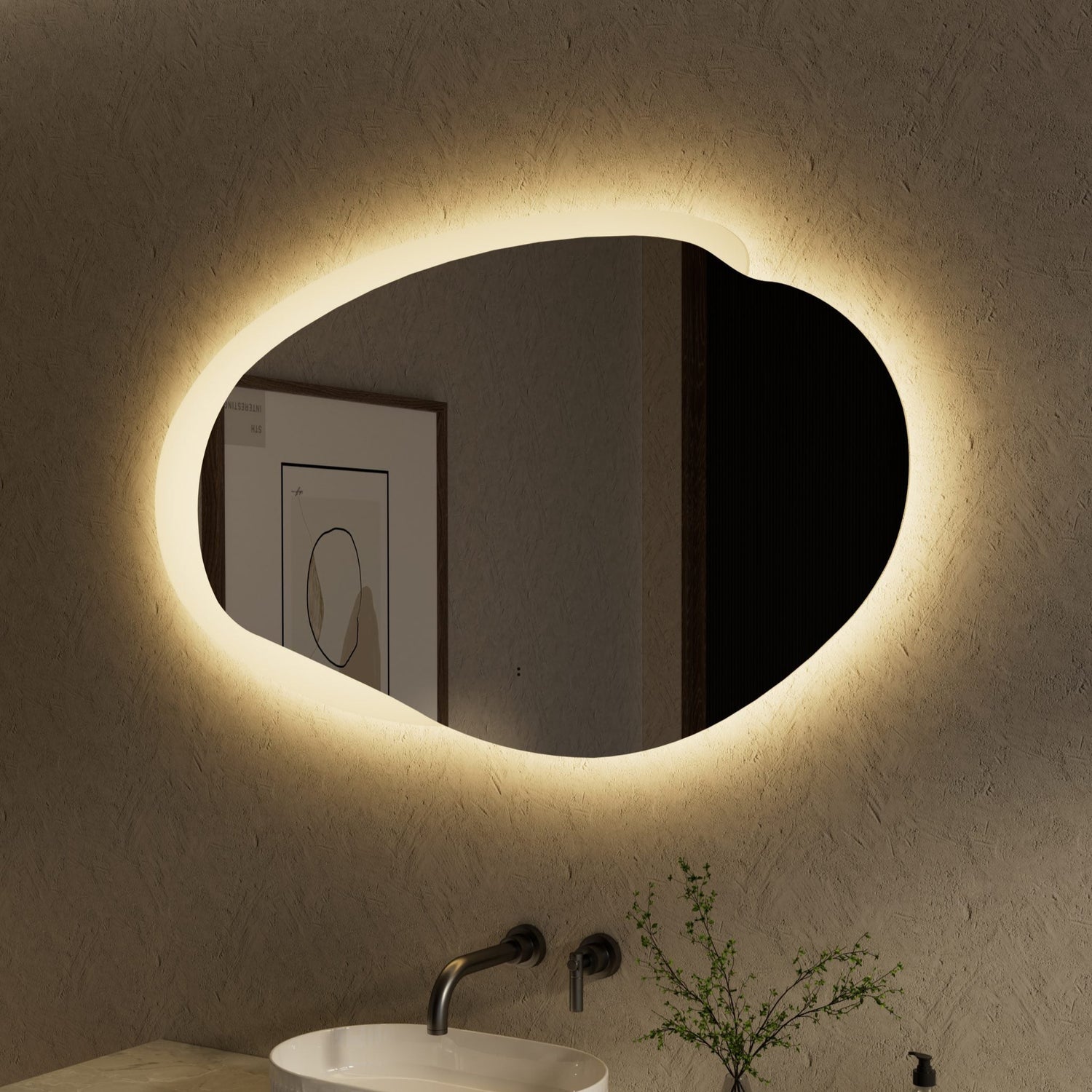 EVANSTON LED Asymmetric Frameless Mirror 1100x646mm