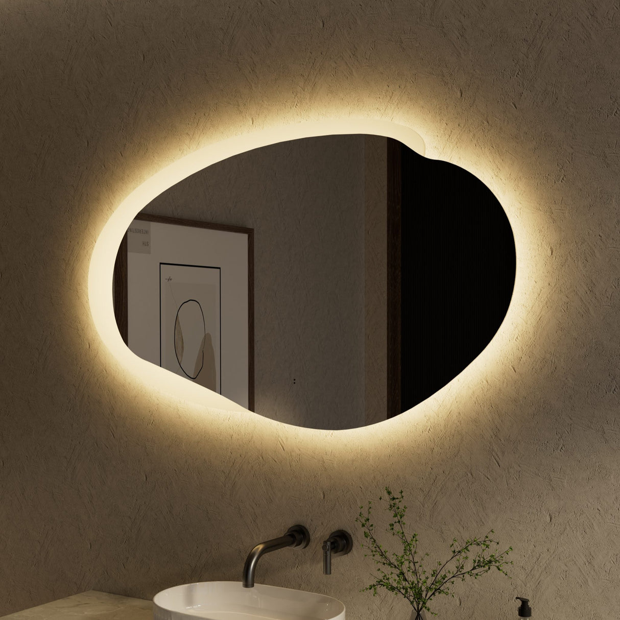 EVANSTON LED Asymmetric Frameless Mirror 1100x646mm
