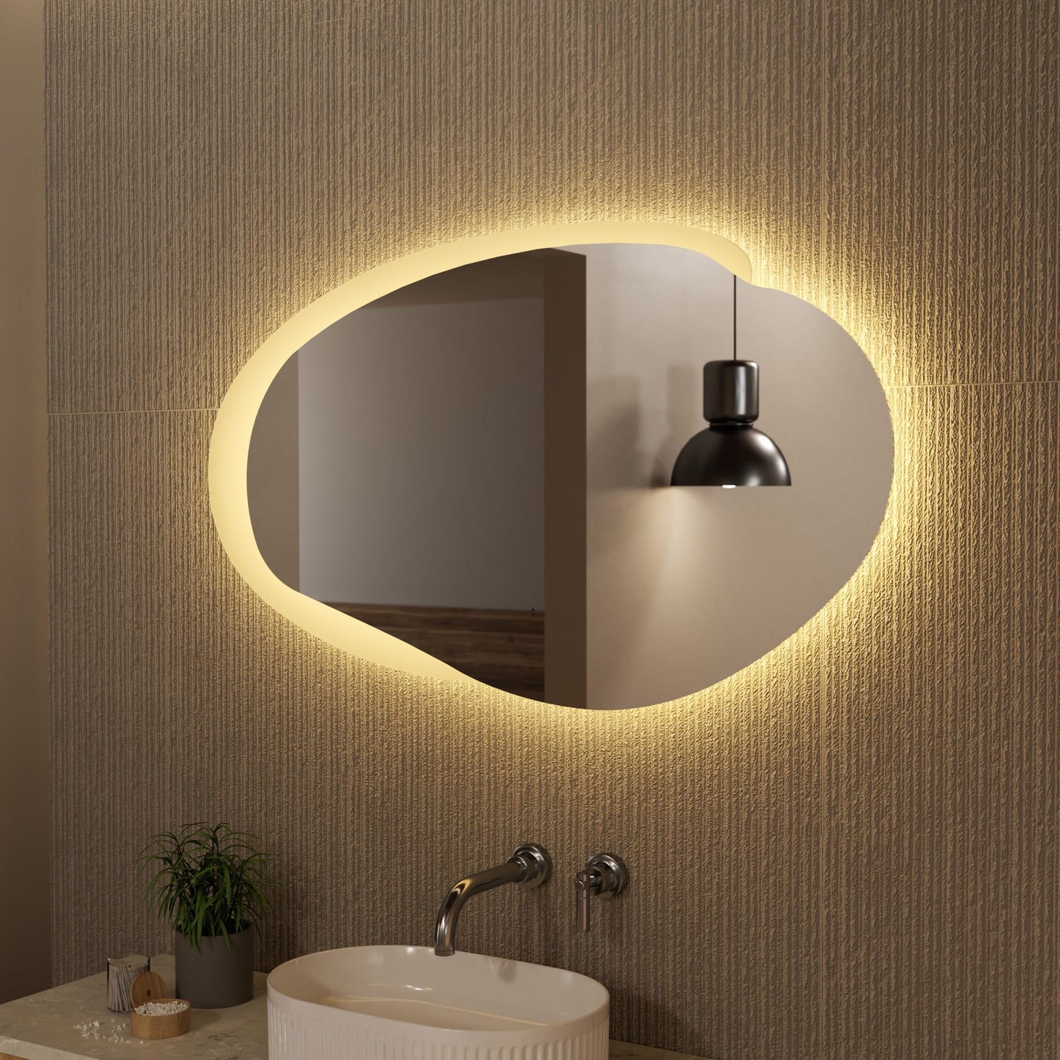 EVANSTON LED Asymmetric Frameless Mirror 1100x646mm