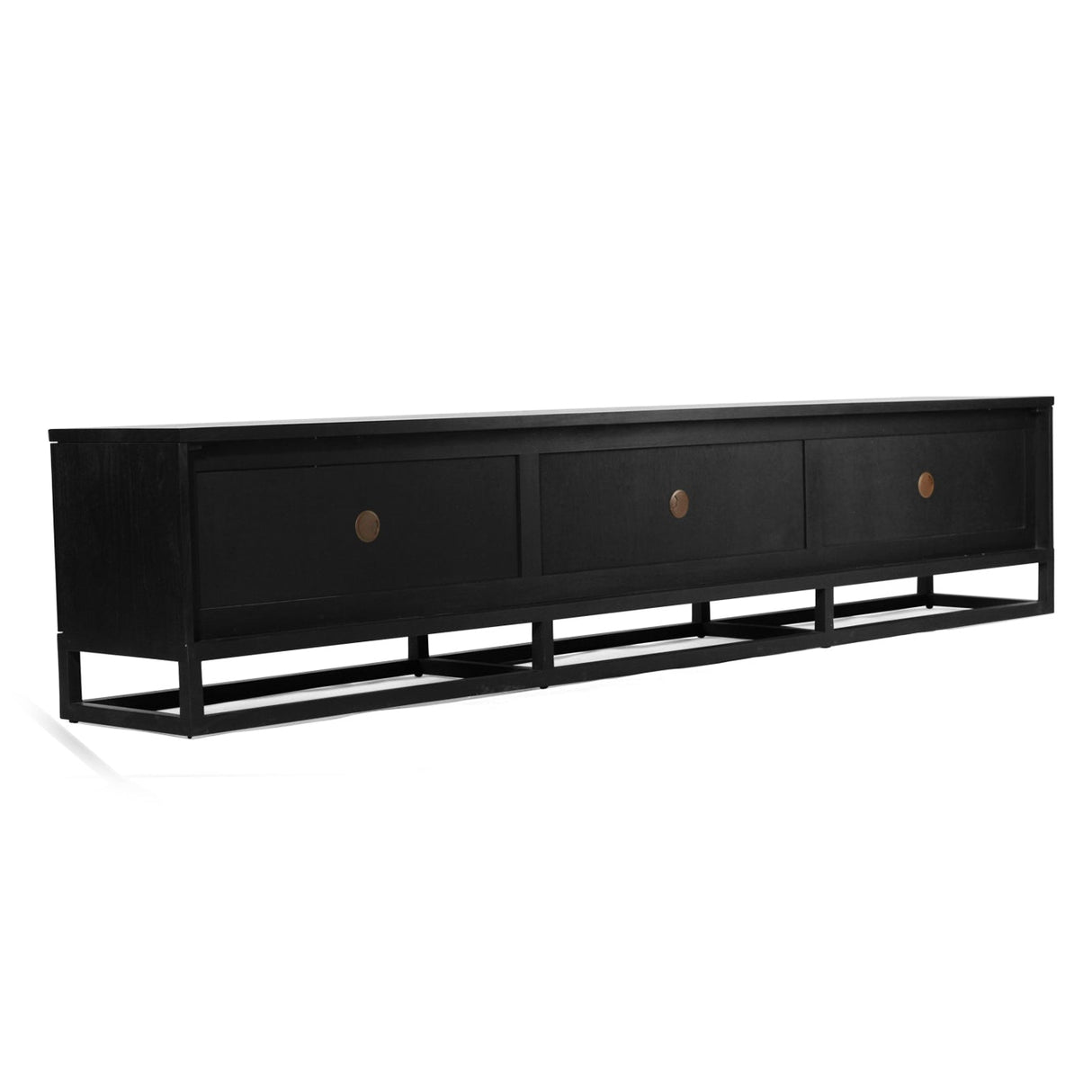 Eden Teak Wood Entertainment Unit - Black - 3m
