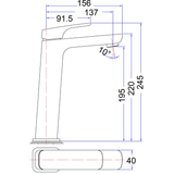 Eden Basin Mixer High Rise Drawing