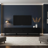 Eden Teak Wood Entertainment Unit - Black - 3m