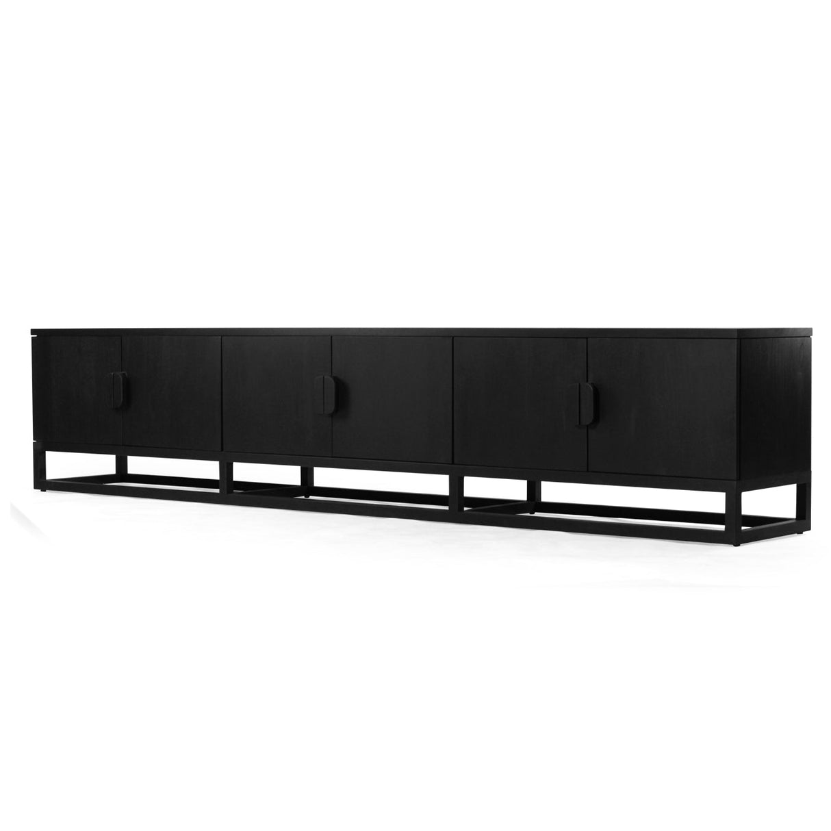 Eden Teak Wood Entertainment Unit - Black - 3m
