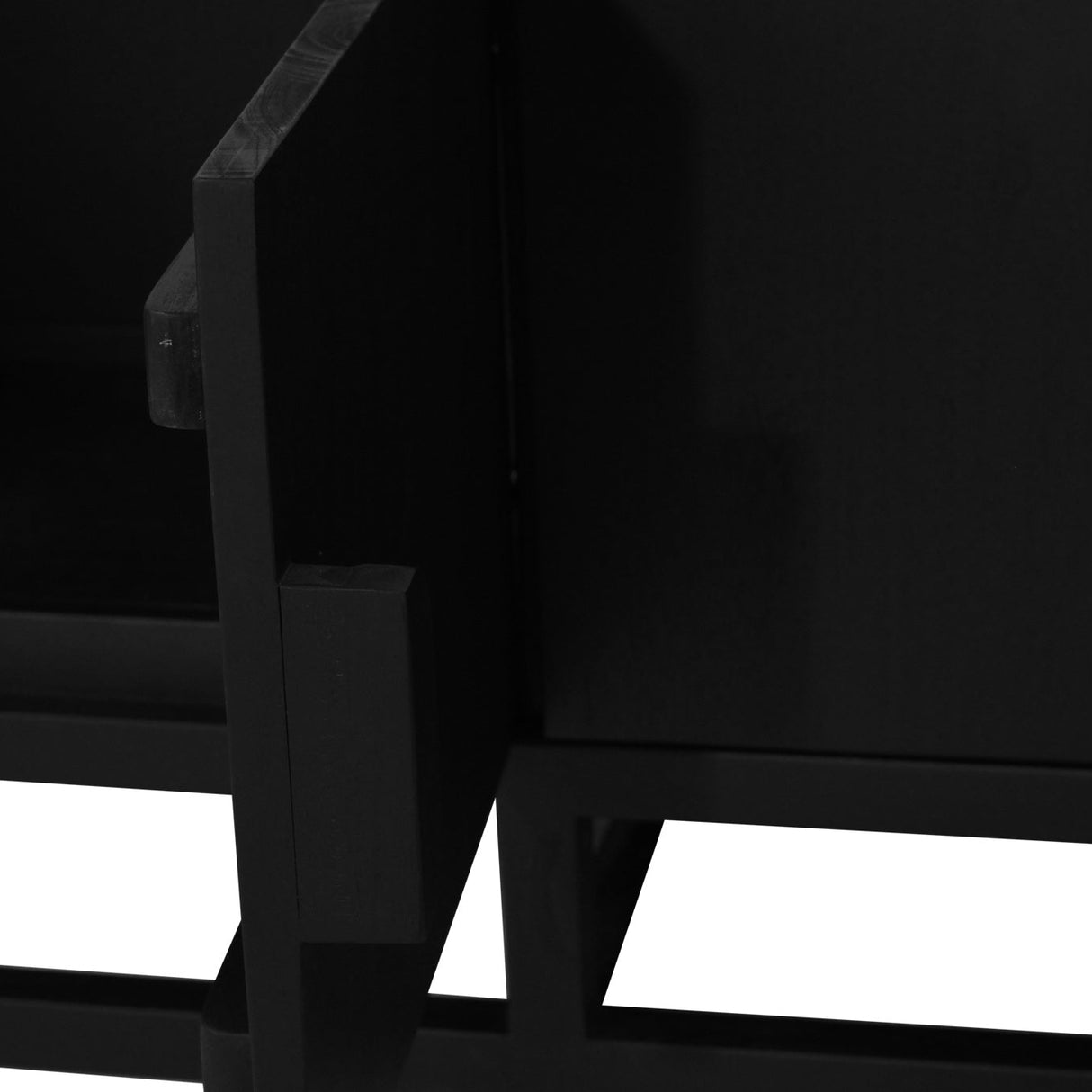 Eden Teak Wood Entertainment Unit - Black - 3m