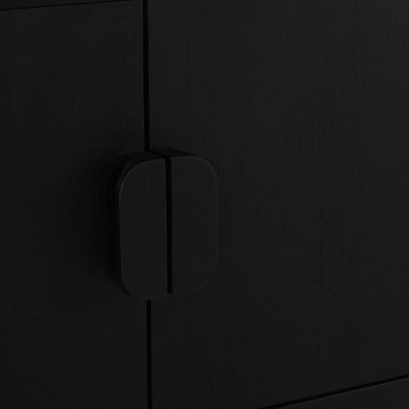 Eden Teak Wood Entertainment Unit - Black - 3m