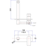Eden Wall Basin Mixer
 Drawing