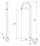 Elanna Floor Bath Spout drawing