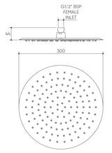 Elanna Rain Shower Head 300 Round drawing