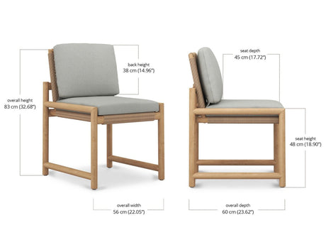 Elara Outdoor Teak  Dining Chair 0.56m