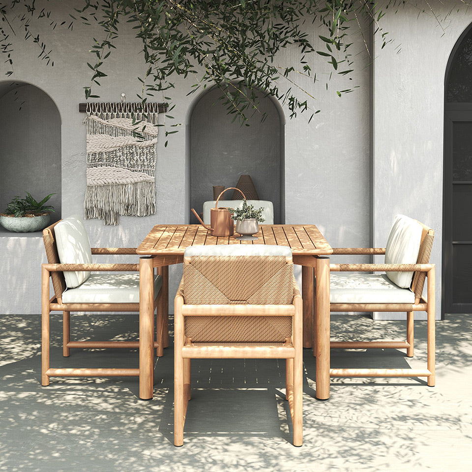 Elara Outdoor Teak Dining Table - 1m
