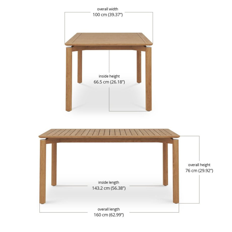 Elara Outdoor Teak Table – 1.6m