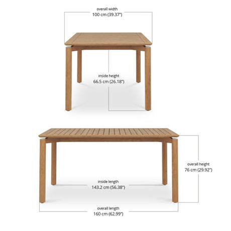 Elara Outdoor Teak Table – 1.6m