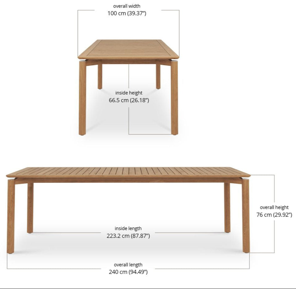 Elara Outdoor Teak Table – 2.4m