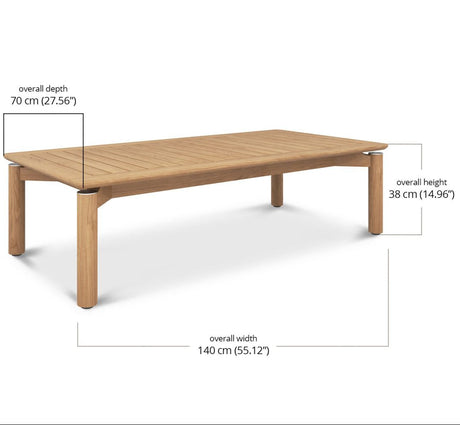 Elara Outpost Teak Coffee Side Table 1.4m