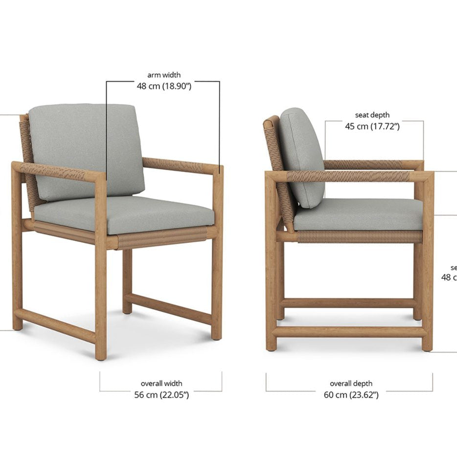 Elara Outpost Teak Dining Armchair