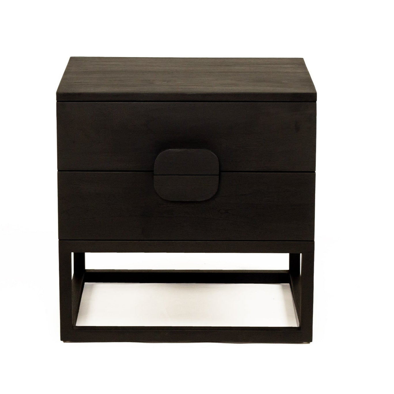 Elara Teak Bedside Table - Black - 0.61m