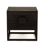 Elara Teak Bedside Table - Black - 0.61m