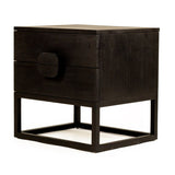 Elara Teak Bedside Table - Black - 0.61m