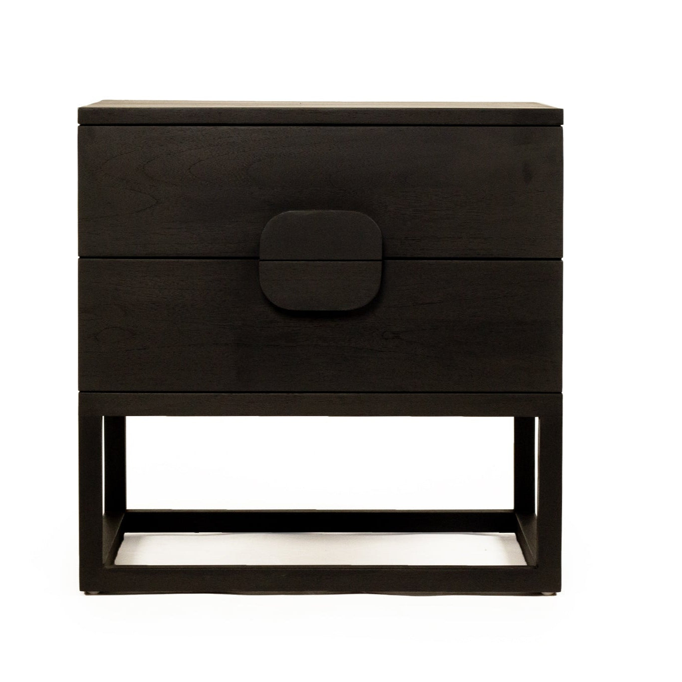 Elara Teak Bedside Table - Black - 0.61m