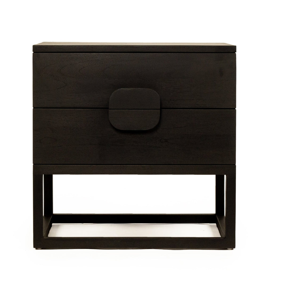 Elara Teak Bedside Table - Black - 0.61m