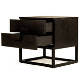 Elara Teak Bedside Table - Black - 0.61m